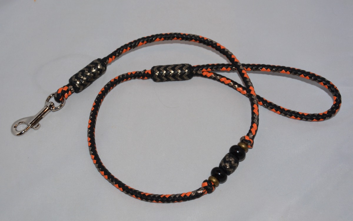 8 strands - black, orange, pewter