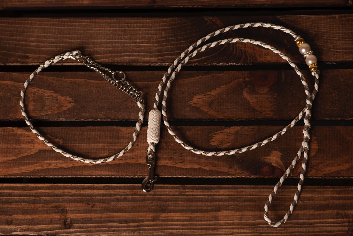 4 strands - white, gold, silver