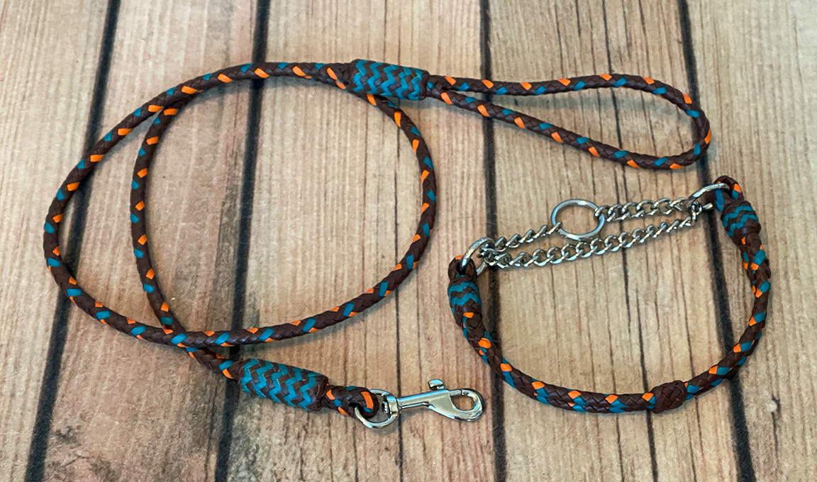 Matching set - dark brown, aqua and orange