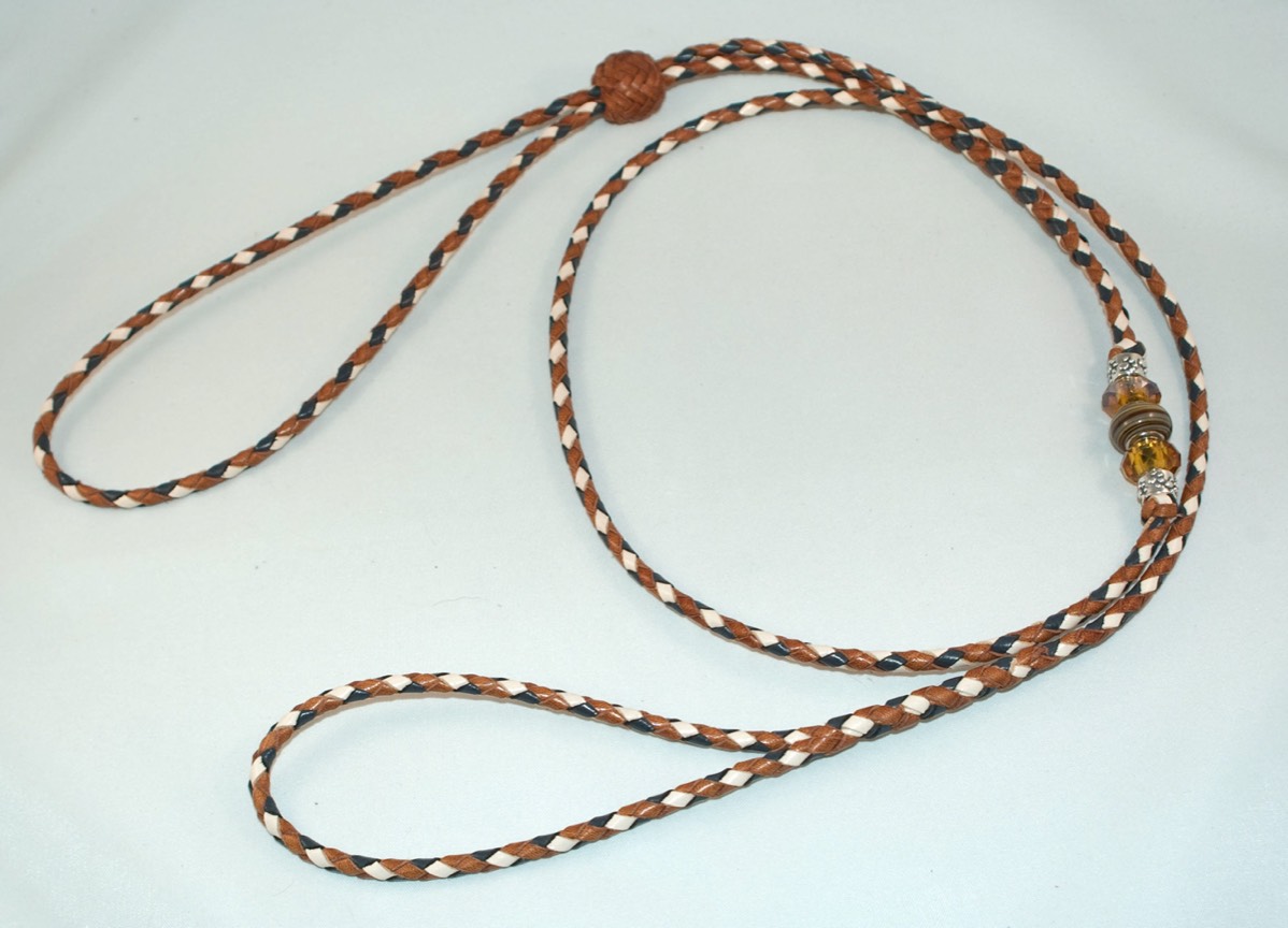4 strand show lead - dark grey, whiskey, tan