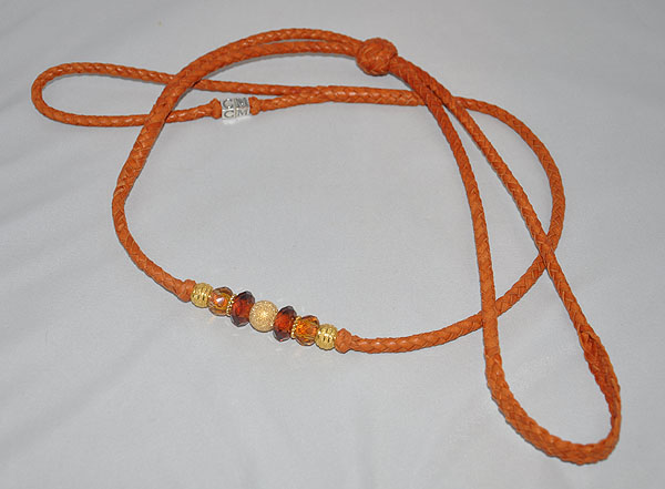 6 strand show lead - saddle tan