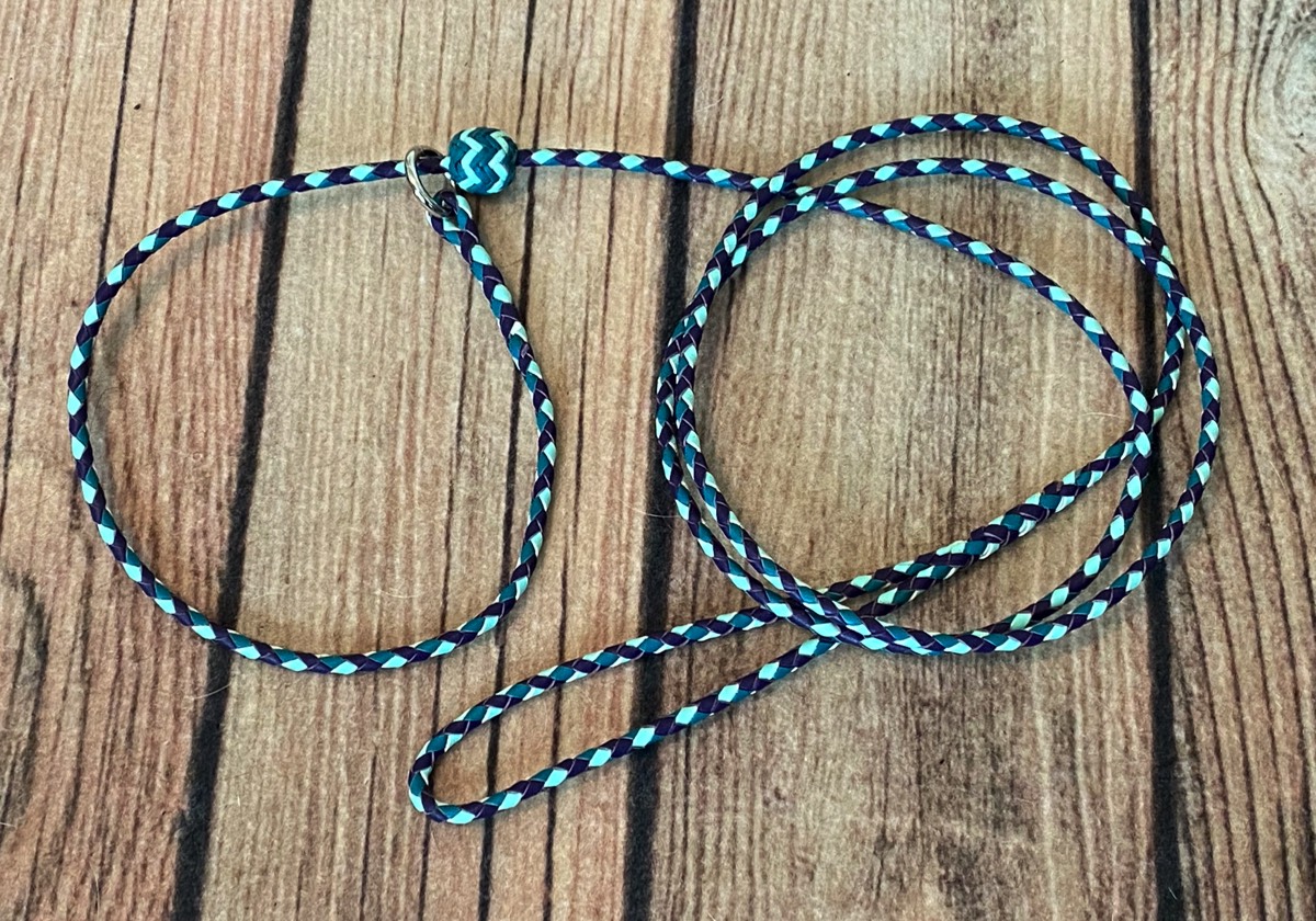 4 strands - purple, aqua, mint